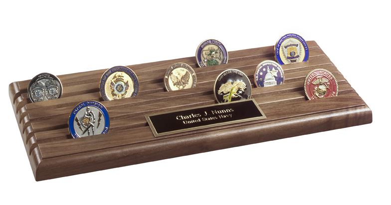 Challenge Coin Rack - Shell Casing 6-Row Coin Display